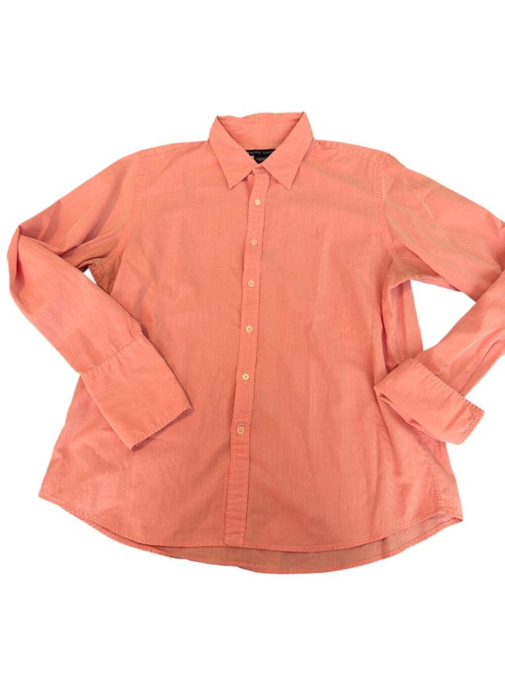 Ralph Lauren Slim Fit Pink Oxford Shirt Long Sleeve Button Up French Cuffs Sz 14